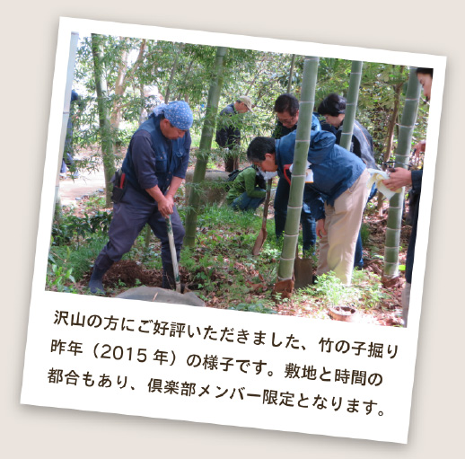 武相荘の竹の子掘り